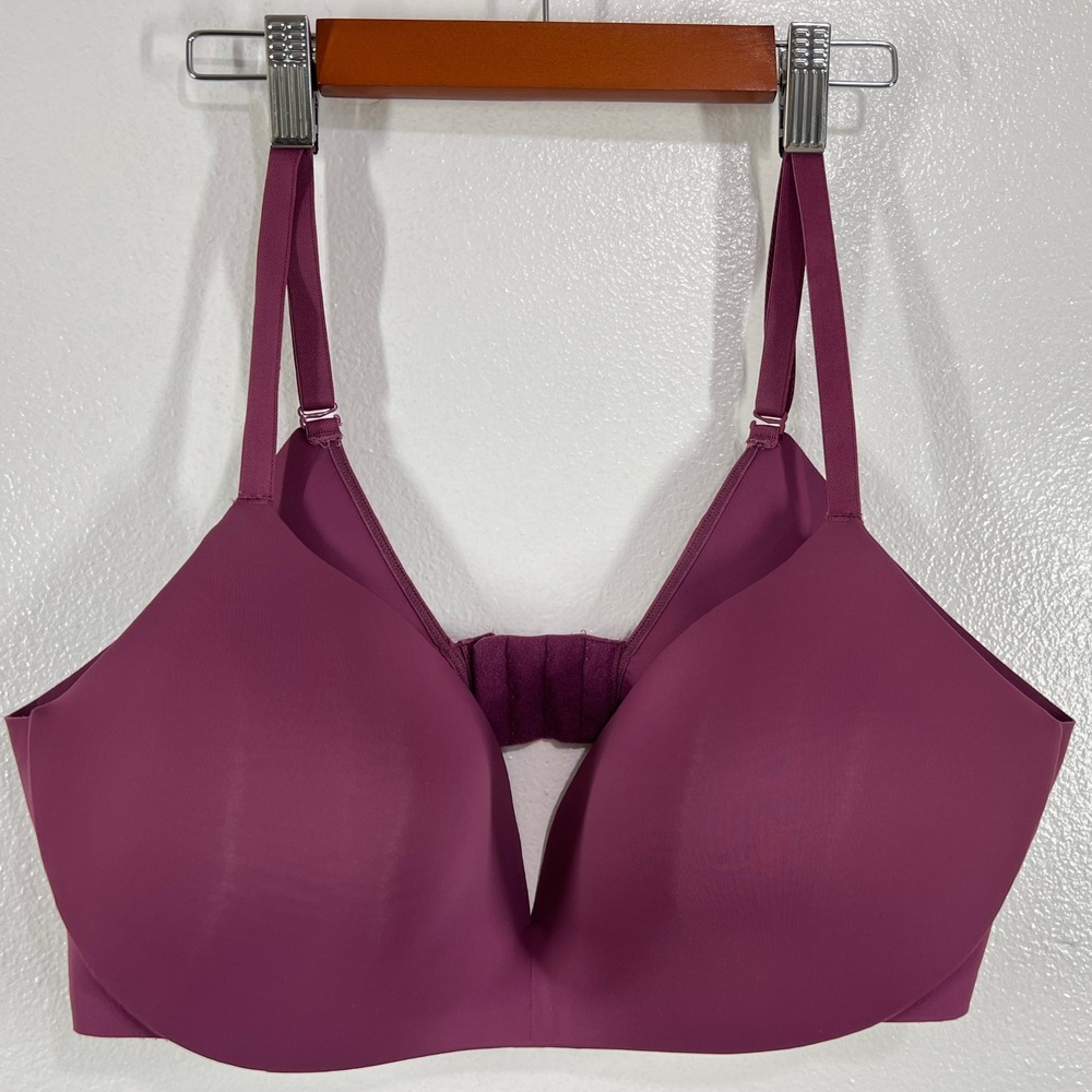 Maidenform Wireless Comfort Bra T-Shirt Everyday Support‎ Purple 3XL Wire- Free